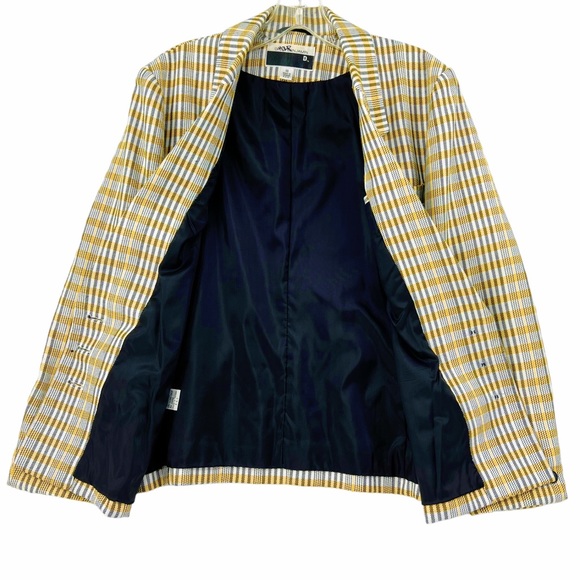 Vintage Yellow, Black and White Plaid Blazer by David Benjamin - Picture 6 of 16